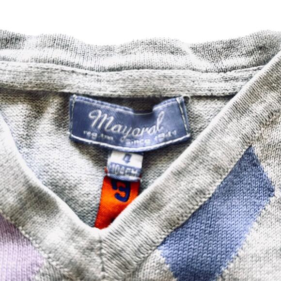 Mayoral boys pastel argyle vest size 4 - Picture 2 of 5
